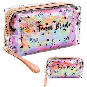 Clear PVC Cosmetic Bag Star Femmes Femmes Organisateur d'organisateurs