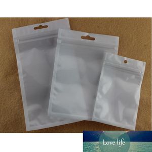 Sachets en plastique clair + blanc perlé Poly OPP Emballage Fermeture à glissière Fermeture à glissière Sac d'emballage au détail pour étuis de téléphone Câbles Bijoux Main Spinners Grande taille