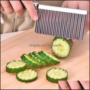 Clephan Herramientas para Frutas y Verduras Patata Herramienta para Cortar Papas Fritas Accesorios de Cocina de Acero Inoxidable Cuchillo Ondulado Cuchilla Dentada Picadora Zanahoria S Dhaoy