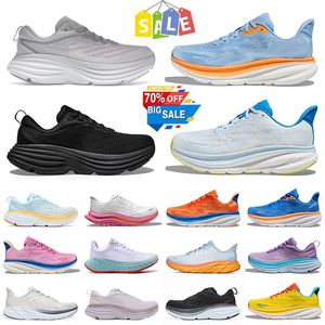 Clifton Bondi 8 Hokah Running Shoes for Men Mujeres Hok White Harbor Mist Bellwether Blue Coral Mountain Spring Lunar Rock Hokka Mens Trainers Sports Sports