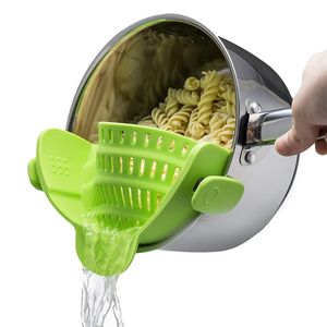 Clip On Silicone Food Strainer-Snap Colander Fits All Pots Pans & Bowls-For Vegetable Pasta,Ground Beef Grease-BPA Free Durable 210626