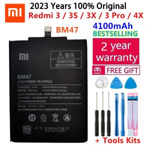 Cliblon du presse-papiers 2023 Nouveau 100% d'origine BM47 Full Capace 4100mAh Batterie pour Xiaomi Redmi 3 3s 3x Xiao Mi Hongmi Redmi 4X Batteries de remplacement