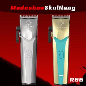 Clippers Trimmers Madeshow Kulilang R66 R77F Professional Men's Hair Clipper Trimmer Wireless Barber 7200RPM Carga USB Oil Head Push Salon 230619