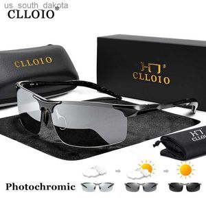 Clloio Aluminium Photochromic Sunglasses Men Polaris Day Night Driving Lunes Chameleon Anti-Glare Change Couleur Sun Glasses UV L230523