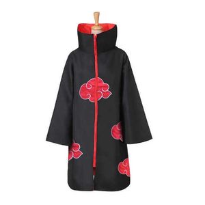 Capa Akatsuki Cosplay Disfraces Anime Coat Mantle Deidara Red Cloud Robe Y0903