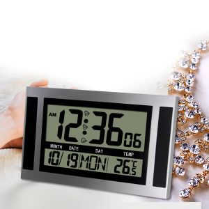 Clocks Digital Alarm LCD Écran haute définition Écran 12/24 Hour 2 Alarme ALARME AUTOUR AUTAGE MUR / BURIS