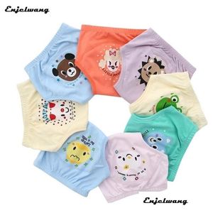 Couches lavables 8pcs / lot quatre couches de formation de pot de toilette pour bébé réutilisable imperméable à l'eau enfant en bas âge culotte garçon fille slip court Co Dhkew