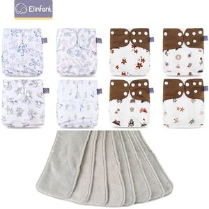 Cloth Diapers Adult Diapers Nappies Elinfant 8pcs diapers with 8pcs absorbents waterproof baby pcoket diapers gray mesh baby cloth diapers 231024