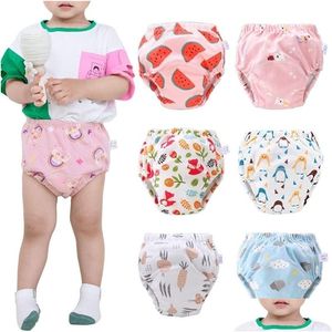 Cloth Diapers Baby Reusable Panties Potty Training Pants For Children Ecological Diaper Washable Toilet Toddler Kid Cotton Nappy Dro Dhag8