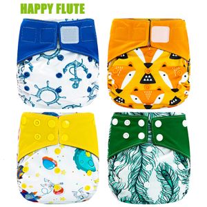 Pañales de tela Happy Flute Overnight AIO Pañal de tela Uso nocturno Heavy Wetter Baby Pañales Bambú Carbón Doble refuerzo Fit 5-15kg 230620