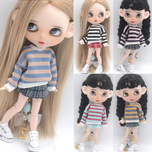 Clothes for doll three piece fashion sweater set fits Blyth Azone OB22 OB24 accessories 231225