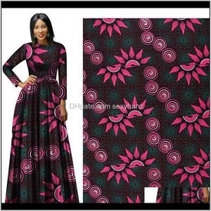 Fabric Clothing Apparel Ankara Polyester Prints Binta Real Wax 6 Yards African Fabric For Party Dress Ship Of3Es