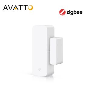 Vêtements Avatto Tuya Zigbee Door Capteur, Smart Door Window Open / Closed Detectors, Smart Home Work avec Alexa, Google Home Gateway Hub