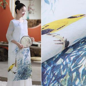 Tela de ropa 140cm vestido de lino de inyección de tinta Digital Cheongsam seda 13mm tela china al por mayor