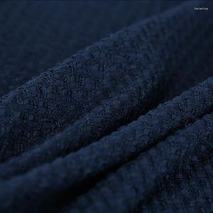 Tela de ropa 151CM de ancho 480G/M peso azul tejido Tweed poliéster acrílico para otoño e invierno abrigo chaqueta vestido E953