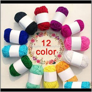 Ropa tela entrega directa 2021 lana 12Pc 10G hilo acrílico para niños Diy suéter tejido a mano suave 12 colores línea hogar Suppl