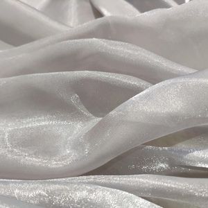 Tissu d'habillement Paillettes Satin Organza Tulle Brillant Brillant Réfléchissant Pour Robe Noir Blanc Bleu Rose Au Mètre