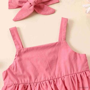 Ensembles de vêtements 3PC bébé fille jarretelle ensemble décontracté avec couvre-chef est le meilleur choix pour l'été