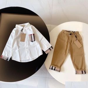 Vêtements Ensembles Bébé Fille Garçon Tshirt Enfants Ensemble Enfant Designer T-shirt Vêtement Uniforme Scolaire 2023 De Luxe Été Printemps À Manches Longues Avec Le Dhdbh