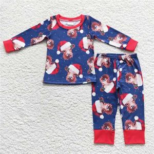 Conjuntos de ropa Baby Girls Christmas Gingerbread Pink Ruffle Pijamas Ropa de dormir Trajes para niños Niño Holiday Girl Nightwe