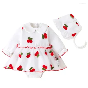 Ensembles de vêtements bébé princesse robes femme trésor robe fille 0-1 anniversaire enfant en bas âge un an rouge né coton barboteuses