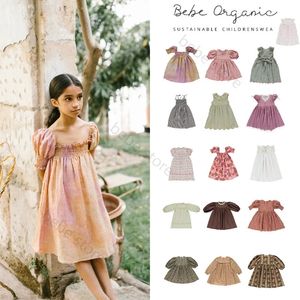 Conjuntos de ropa Bebe Store SS22 Primavera Verano niñas lino Tie Dye Puff manga vestido bebe orgánico 231123