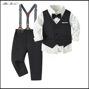 Vêtements ensembles biobella kid weding mpire garçon formel beau tshirt lie pantaler set for boys enfants show show performance costumes