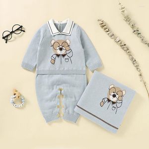 Ensembles de vêtements nés Baby Clothes Set Cotton Treater Toddler à manches longues Lit Turn-dow