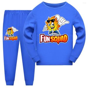 Vêtements Sets Boys Girls Fun Squad Gaming Pajamas Signices Enfants Sleeurs Sleeping Baby Pyjamas Kids Clothes Pijamas Cartoon Nightwear