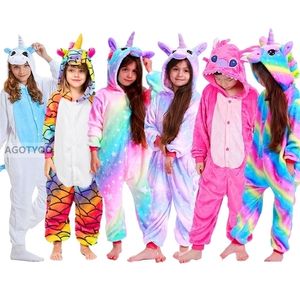 Vêtements Enfants Enfants Cosserade Kids Unicorn Panda Pajamas Animal Cartoon Couverture Sleeurs Baby Costume Winter Boys Girls Licorne Jumspuit 221103