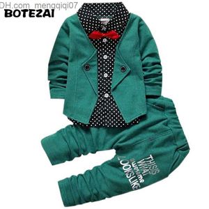 Ensembles de vêtements Ensemble de vêtements pour enfants Printemps et automne bébé garçon à manches longues ensemble de gentleman chemise cravate pour enfants pantalon 2P bébé vêtements ensemble de Noël Z230717