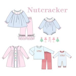 Ensembles de vêtements Noël 2pc Combinaison bébé à manches longues Ensemble fille vêtements barboteuse costume à bulles arbre broderie body ballet tenues pantalon bleu 230808