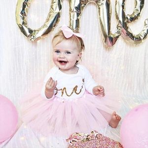 Ensembles de vêtements personnalisés filles bébé Tutu premier 1er anniversaire tenue Birthdaypink personnalisé or paillettes un arc bandeau Po Prop gâteau Smash