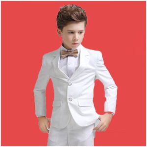 Conjuntos de ropa Traje formal para niños para boda Niños Fiesta blanca Blazers Pantalones Traje de bautismo Traje para niños Caballeros Adolescente Prom Tux DHBVH