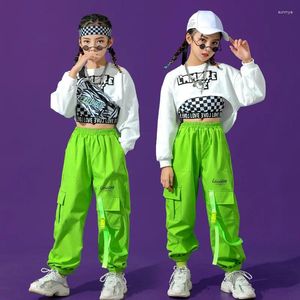 Vêtements Ensembles filles Street Dance Wear Crop-top Joggers Kids Hip Hop Cargo Pantals Sweatshirts Child Streetwear Costumes Jazz Stage Vêtements