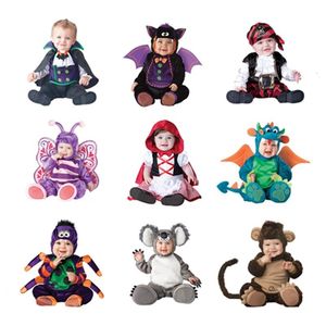 Conjuntos de ropa Disfraz de Halloween Ropa de bebé Niño Niñas Pirata Murciélago Araña Mameluco Niños Sombrero Calcetines Niño Cosplay 230225