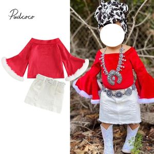 Vêtements Enfants Enfants enfants bébé filles jupe à trois morceaux Suit Patchwork Red Boat Necl