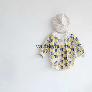 Sets de ropa Milancel Autumn Baby Clothing Set Girls Cardigans Knit Bodysuit de flores 2 PCS Ropa de niñas Suitvaiduryb