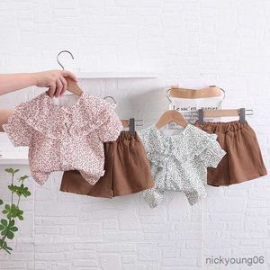 Ensembles de vêtements Nouveau mode d'été bébé vêtements Costume enfants filles mignon chemise Shorts 2 pièces/ensembles enfant en bas âge Costume décontracté infantile enfants survêtements