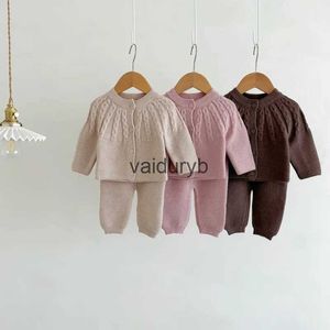 Conjuntos de ropa Conjunto de ropa de punto para bebé recién nacido, cárdigan + pantalón, suéter de 2 uds., ropa de punto para niño pequeño, ropa de salón, ropa para bebé 3-18Mvaiduryb