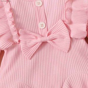 Ensembles de vêtements Nouveau-né bébé filles vêtements ensemble rose enfant en bas âge hauts à volants coeur imprimé pantalon princesse décontracté tenues pour bébés vêtements costume