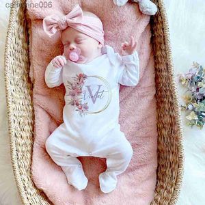 Conjuntos de ropa Guirnalda personalizada con nombre Baby Babygrow Sleepsuit Custom Newbron Shower Gift Baby Coming Home Outfit Baby Boy Girl ClothesL231202