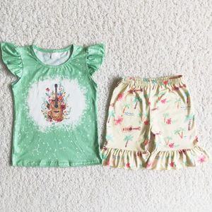 Ensembles de vêtements RTS Baby Girls Vêtements de créateurs T-shirt à manches courtes Short à volants Boutique d'été Boutique en gros Tenues pour enfants