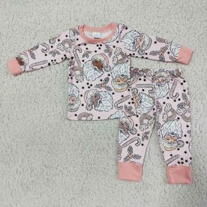 Ensembles de vêtements père noël béquille noël enfants en gros bébé garçon fille pyjamas hiver tenue à manches longues