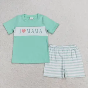Vêtements Ensembles à manches courtes I Love Mom Boys Tentifit RTS Kids Baby Clothes Boutique Wholesale en Stock Kid