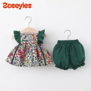 Ensembles de vêtements Summer Baby Girls Suit Polka Print Suspender Top Top Color Color Shorts vintage Holiday Two-Piece Set