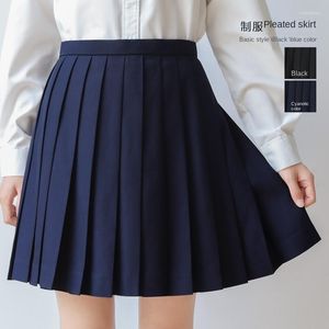 Conjuntos de ropa Escuela de verano Niñas Tela gruesa Negro Azul Plisado Cian Corto Mini Falda sexy Damas Lindo Dulce Cosplay Lolita Traje Faldas