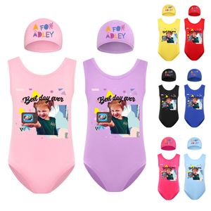 Clothing Sets Toddler Swimwear Cotton Baby Girl Favors Babys Swimsuit Swim Cap A for Adley Kids Girls Summer Bathing Suit 1 Piece 230630