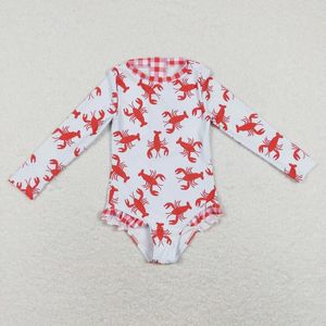 Ensembles de vêtements en gros bébé fille écréchée un morceau manches longues combinaison enfants enfants