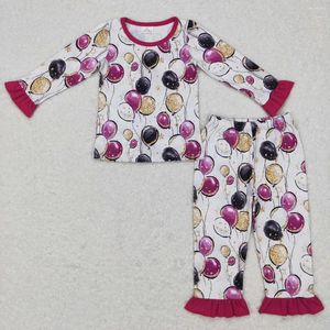 Ensembles de vêtements en gros enfants à manches longues ballons de chemise de nuit